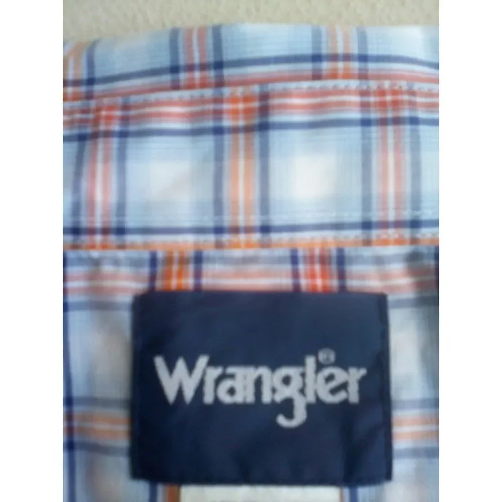 Wrangler Men's Shirt Vintage 90s Plaid Western Short Sleeve New Without Tags L